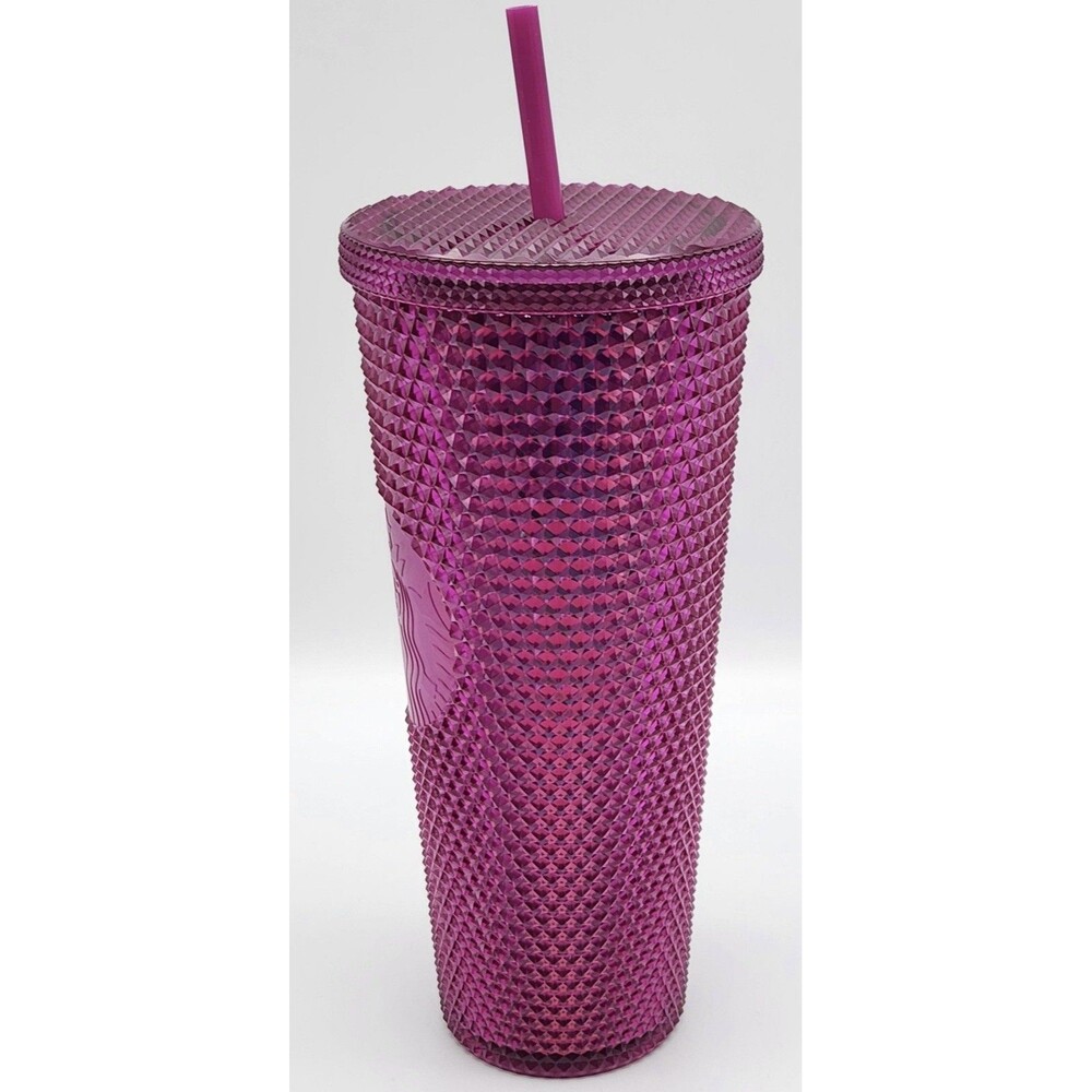 Starbucks 2022 Holiday Sangria Berry Pink Studded Bling Tumbler 24oz Venti Matte - Picture 5 of 8